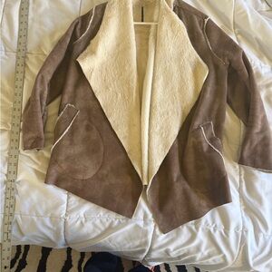 Women's Brown and Cream suede Jacket